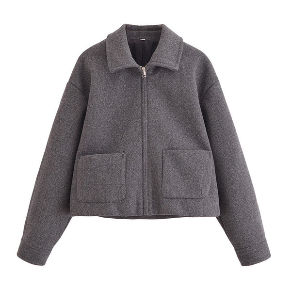 Chaqueta Corta Tipo Camisa con Bolsillos - Versátil y Minimalista