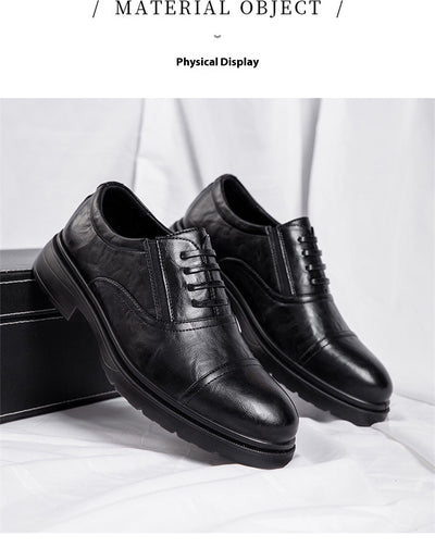 Zapatos Casuales de Cuero Genuino para Hombre con Suela Blanda Elevada - Image 12