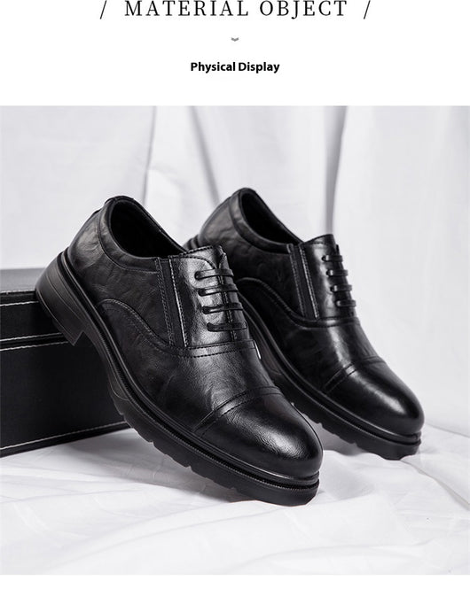 Zapatos Casuales de Cuero Genuino para Hombre con Suela Blanda Elevada - Image 12