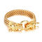 Pulsera de Acero Titanio con Cabeza de Dragón Dorado para Hombre