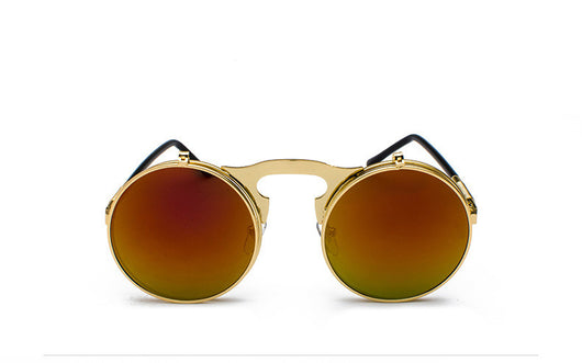 Gafas de Sol Steampunk Retro Abatibles Marco Redondo Metal - Image 21