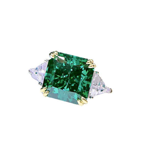 Anillo de Diamante Paraiba Carbono Alto Engarzado a Mano