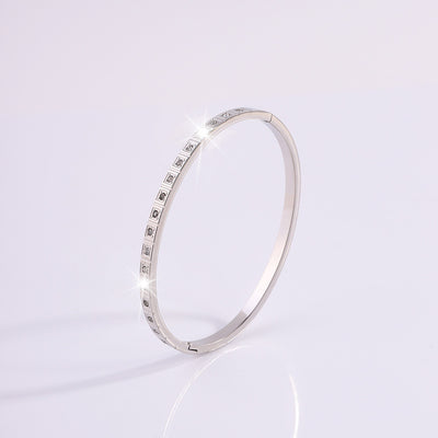 Pulsera de Diamantes Cuadrados en Acero Inoxidable Europeo y Americano - Image 13