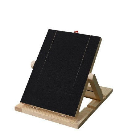 Black sandpaper refill sheets for a dog scratch board, displayed on a light wood stand, 5 pieces included. - Image 3