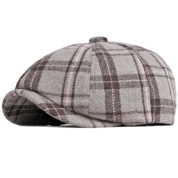 Gorro Octagonal Vintage Británico a Cuadros para Hombre