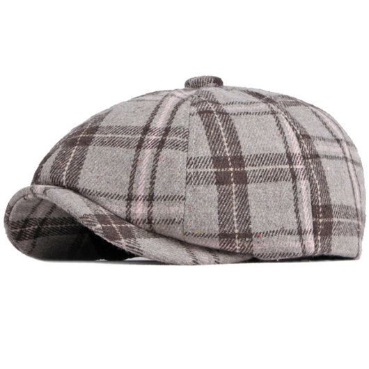 Gorro Octagonal Vintage Británico a Cuadros para Hombre - Image 2