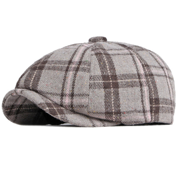 Gorro Octagonal Vintage Británico a Cuadros para Hombre
