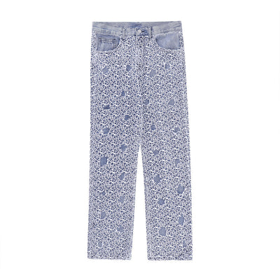Pantalones Vaqueros Rotos con Detalles de Malla para Hombre - Image 5