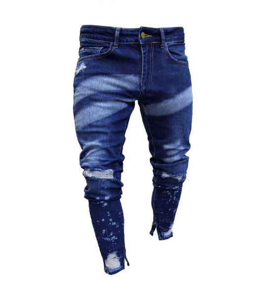 Jeans Slim Ajustados con Desgarre y Cierre Lateral - Estilo Urbano Personalizado - Image 5