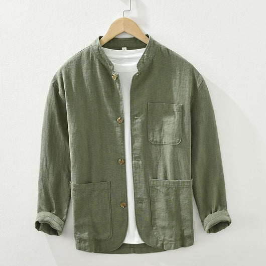 Camisa Retro de Lino Manga Larga para Hombre - Image 2
