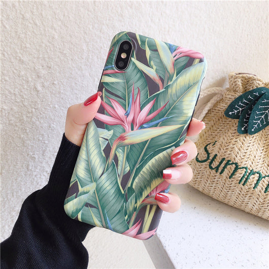 Funda para Celular con Diseño de Hojas de Palma Vintage