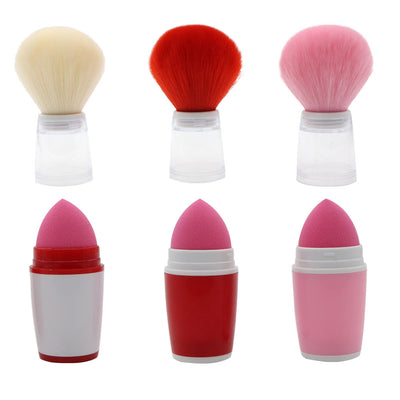 Brocha de Colorete Portátil con Esponja Suave - Herramienta Multiusos para Maquillaje - Image 2