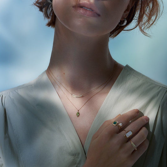 Collar de Plata 925 con Peridoto Natural Vintage Exquisito