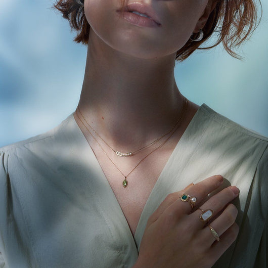 Collar de Plata 925 con Peridoto Natural Vintage Exquisito