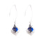 Alloy Orchid Long Crystal Earrings Plateado