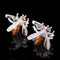 Yellow Bee Inlaid Diamond Animal French Crystal Sleeve Stud Honeybee
