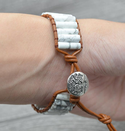 Pulsera Chakra de Piedras Naturales - Tejida en Cuero con Cuentas Multicolor - Image 13
