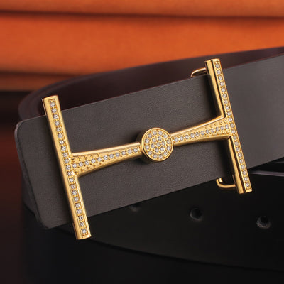 Cinturón de Cuero para Hombre con Hebilla Simple y Ajuste Juvenil - Image 10