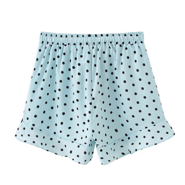 Shorts de Verano con Lunares y Volados Acampanados