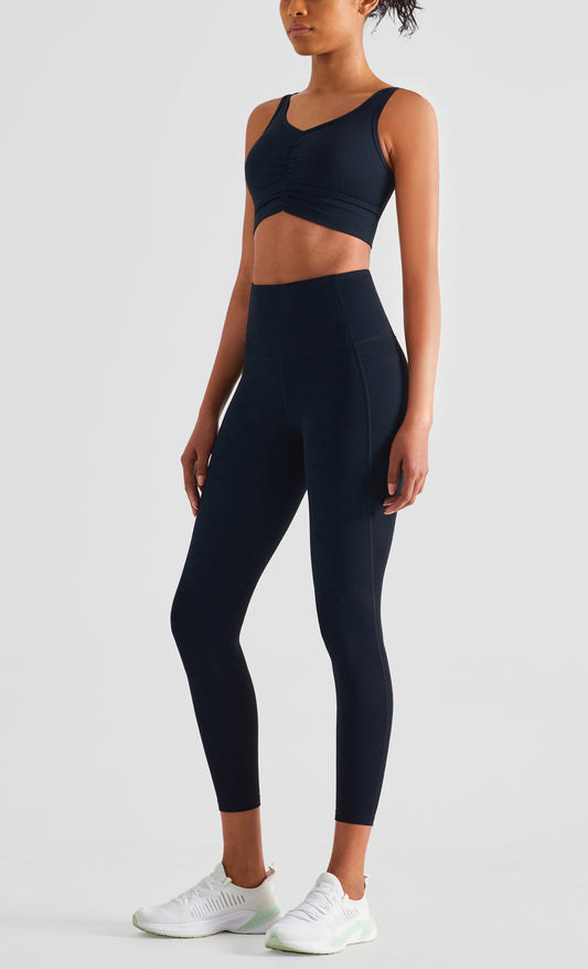 Pantalones Deportivos Levantacaderas con Bolsillos Laterales y Cintura Alta