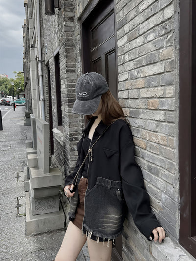 Chaqueta Denim con Costura de Diseño para Mujer - Image 8