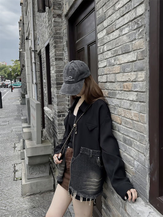 Chaqueta Denim con Costura de Diseño para Mujer - Image 8