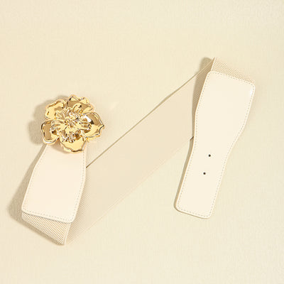 Cinturón Elástico para Mujer con Hebilla Floral Dorada - Accesorio Elegante para Vestidos - Image 18