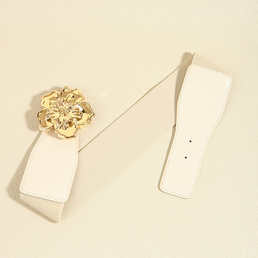 Cinturón Elástico para Mujer con Hebilla Floral Dorada - Accesorio Elegante para Vestidos - Image 18