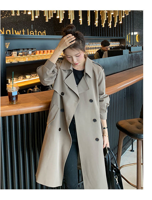 Abrigo Trench Ligero Midi para Mujer - Chaqueta Suelta Favorecedora Primavera - Image 9