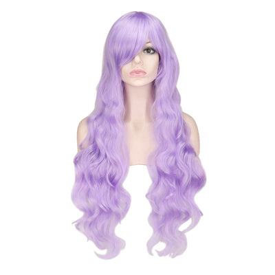 Peluca Cosplay Sirena Anime Rojo Oscuro Cabello Largo Ondulado - Image 26