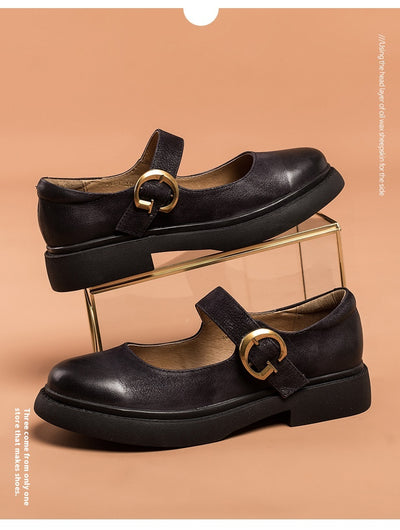 Zapatos Mary Jane de Cuero Vintage para Mujer con Hebilla - Image 10