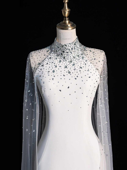 Vestido de Novia Blanco Satén Sirena - Elegancia Clásica para tu Día Especial - Image 3