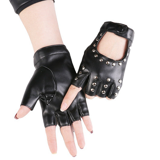 Guantes sin Dedos con Remaches Punk para Pole Dance y Baile - Image 10