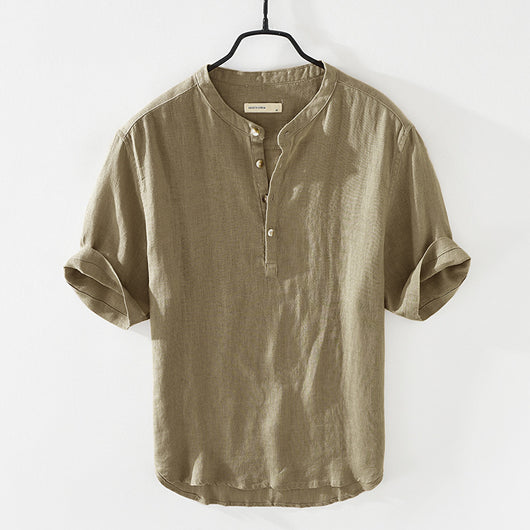Camisa de Lino y Algodón Manga Corta - Perfecta para el Verano - Image 6