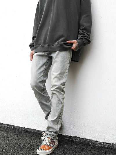 Jeans Slim Fit Desgastados con Efecto Vintage Amarillento - Image 4