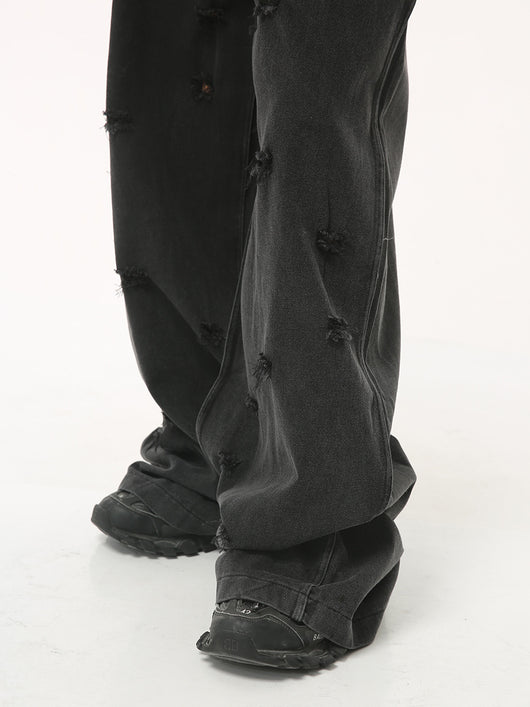 Pantalones Vaqueros Rotos Ancho Estilo Otoño para Hombre - Image 9