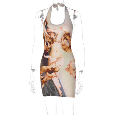 Vestido Ajustado Estampado con Cuello Halter - Diseño Sexy para Verano - Image 7