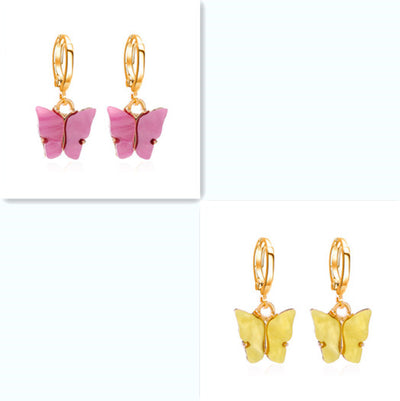 Aretes Mariposa Acrílicos Multicolores para Mujer - Image 19