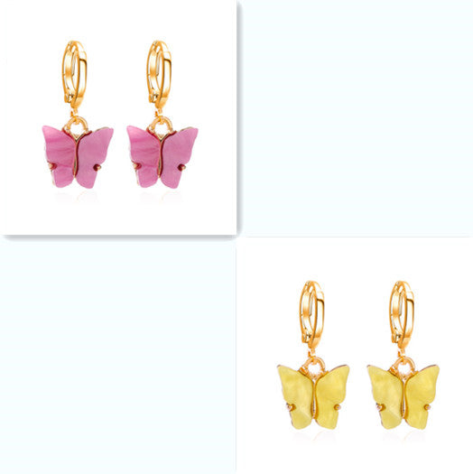 Aretes Mariposa Acrílicos Multicolores para Mujer - Image 19