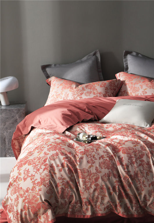 Juego de Cama Jacquard Algodón Puro Estilo Retro Americano 4 Piezas - Image 16
