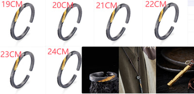 Pulsera Plata Pura para Hombre Personalizada Estilo Retro con Baño de Oro 24K - Image 9