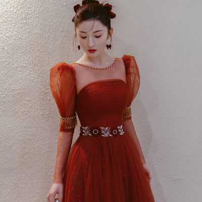 Vestido Elegante de Manga Larga para Otoño e Invierno - Diseño Sofisticado para Eventos Especiales