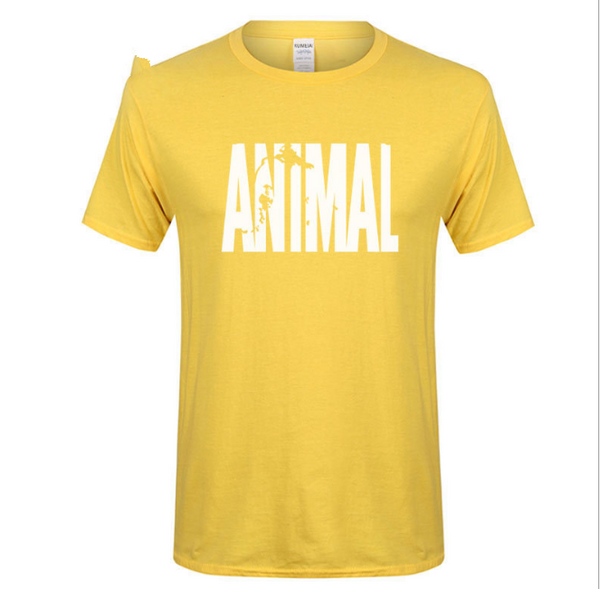 Camiseta de Algodón Puro para Hombre - Estampado Animal Alphabet, Diseño Casual de Verano