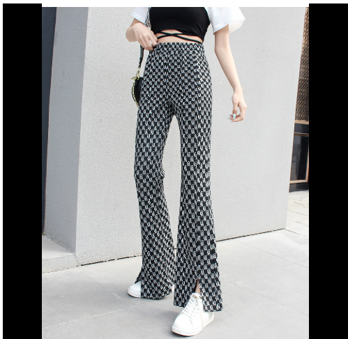 Pantalón Cintura Alta con Letras Estampadas y Aberturas - Image 4