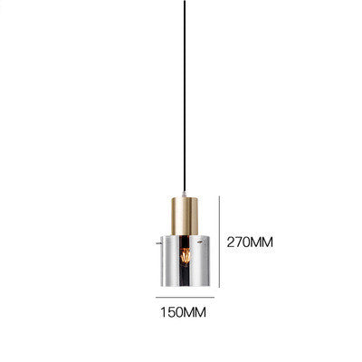 Lámpara Colgante de Cristal Ahumado Electrochapado para Mesita de Noche - Image 2