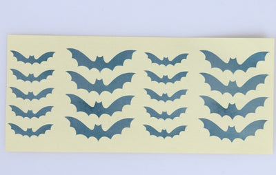 Blue cloud-shaped inlay stickers for guitar fingerboards, shown on a guitar neck and as a full sheet. - Image 32