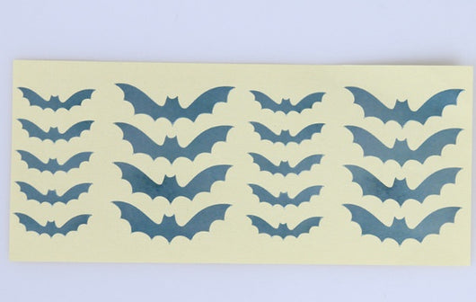 Blue cloud-shaped inlay stickers for guitar fingerboards, shown on a guitar neck and as a full sheet. - Image 32