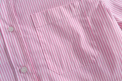 Camisa Suelta de Algodón a Rayas con Manga Larga para Mujer - Image 15