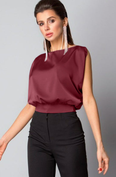 Blusa de Satén sin Espalda con Amarre Trasero - Image 12