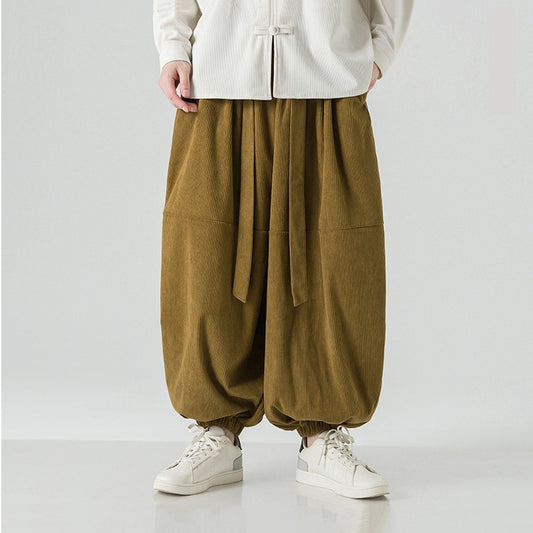 Pantalones Harem Sueltos para Hombre con Puños Elásticos